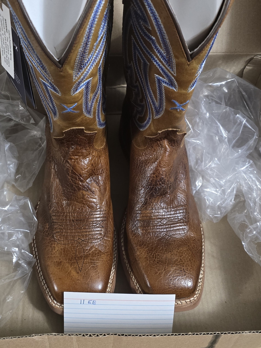 Twisted X Men's Rancher Cowboy Boots Peanut Color Size 11 EE 12" Wide Square Toe